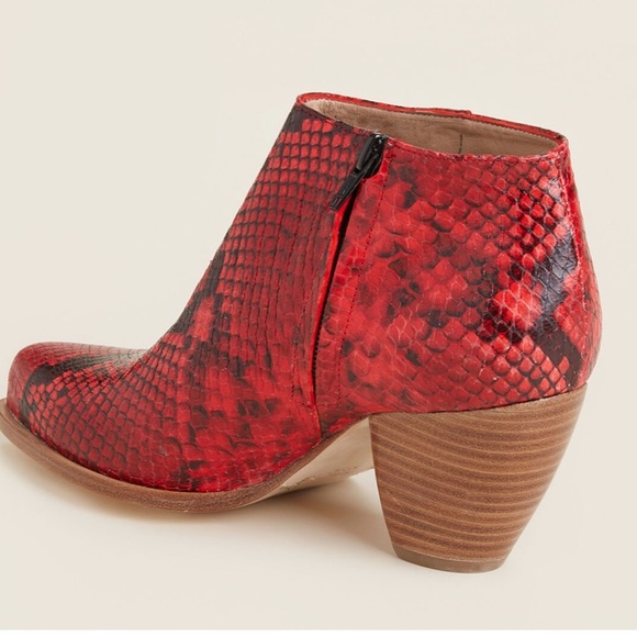 LBERTO ZAGO Snakeskin-Effect Leather Ankle Booties - Picture 4 of 9